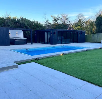 Poolcraft Ltd - Ascot case study - after shot of hard and soft landscaping