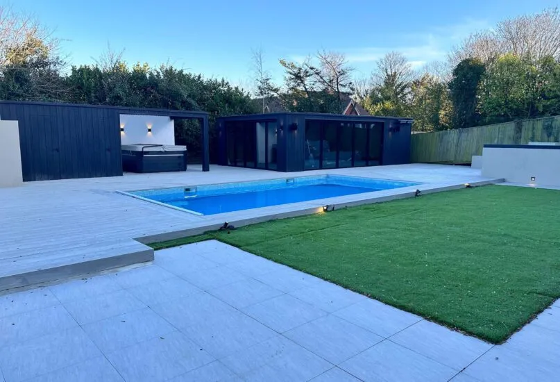 Poolcraft Ltd - Ascot case study - after shot of hard and soft landscaping