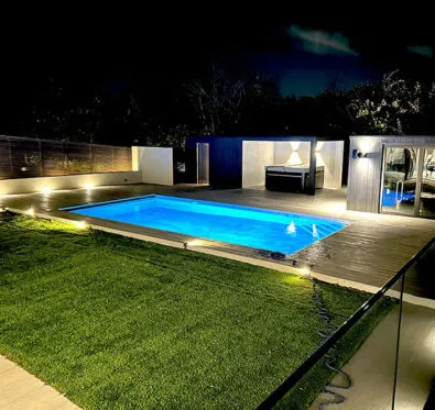 Poolcraft Ltd - Esher case study - night time after shot