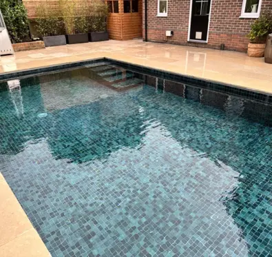 Poolcraft Ltd - Camberley case study - view of the pool steps