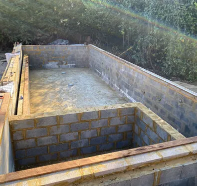 Poolcraft Ltd -Sunningdale case study - creating the sunken shelf area