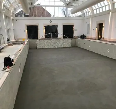 PoolCraft Ltd - Indoor swimming pool renovation in Weybridge, floor removal and fresh screed