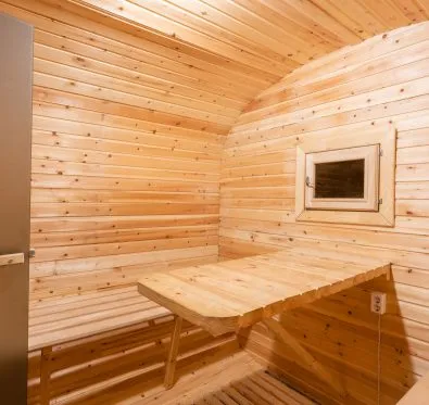 PoolCraft Ltd - Interior of a barrel sauna